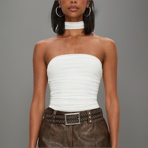 Princess Polly Sorelle Scarf Bodysuit White Size US 8 New - Picture 7 of 7