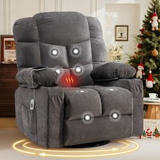 Oversized Massage Swivel Recliner Chair Rocker Recliner with Cup Holders and USB