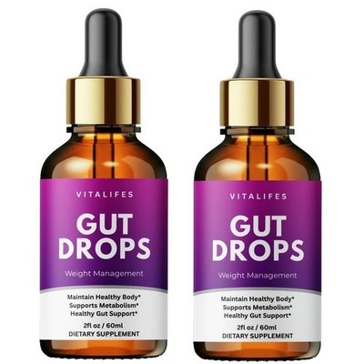 2 Pack - Gut Drops, Advanced Weight Fat Loss & Gut Health Support Drops (2 fl oz