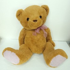 Teddy Bear Brown Purple Bow Tie Purple Paws Large Soft 18" Heart Nose Valentine