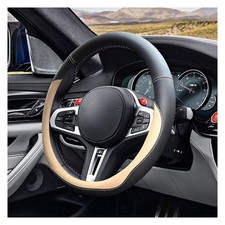 Lainloy 15 Car Steering Wheel Cover Microfiber Leather Cover Beige