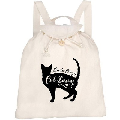 Canvas Rucksack / Backpack ''Crazy Cat Lover'' (RK00033805)