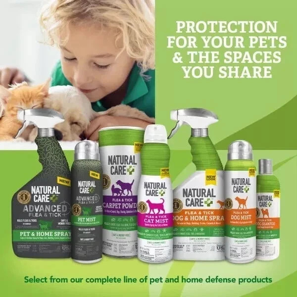 Natural Care + Flea and Tick, Home Spray, For Dogs Cats, & Home