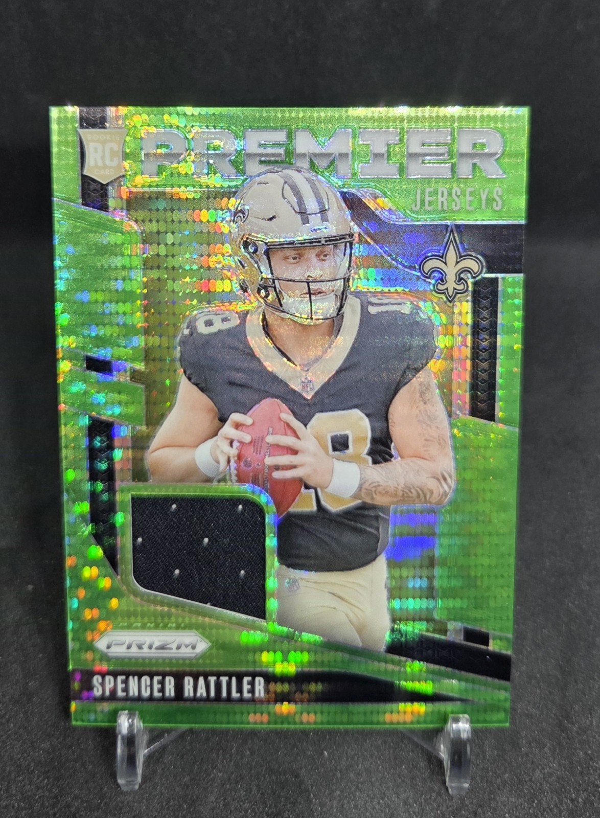 2024 Panini Prizm - Premier Jerseys Spencer Rattler #PJ-SRR Green Pulsar Prizm