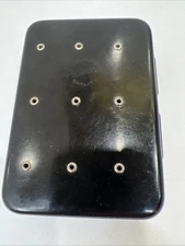 Vintage Perrine Sterling Quality Fly Box #69 Fishing Black 4” Metal w/ Flies