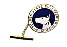 BULL TERRIER VINTAGE TIE TAC 1976 GOLDEN STATE BULL TERRIER CLUB new old stk
