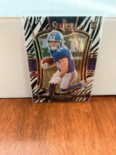 2025 Panini Select Cam Skattebo RC ZEBRA PRIZM Premier Level NY Giants #195 SSP