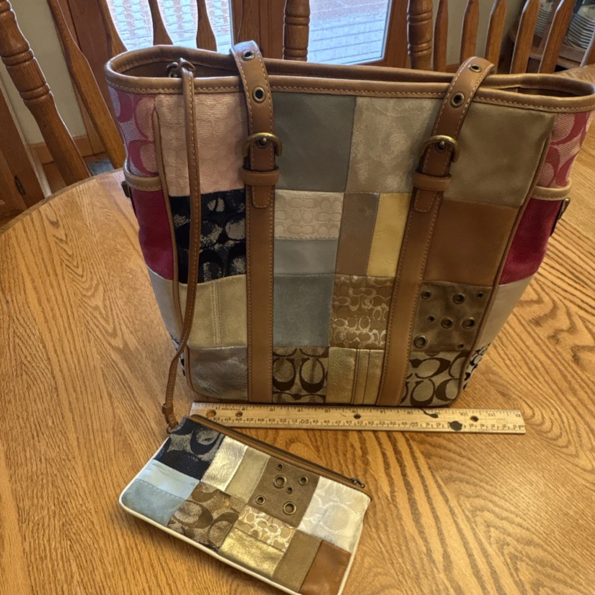 バッグ COACH Patchwork OneShoulder bag 7048 Coach Patchwork Denim Exterior Shoulder Bags Bags & Handbags for