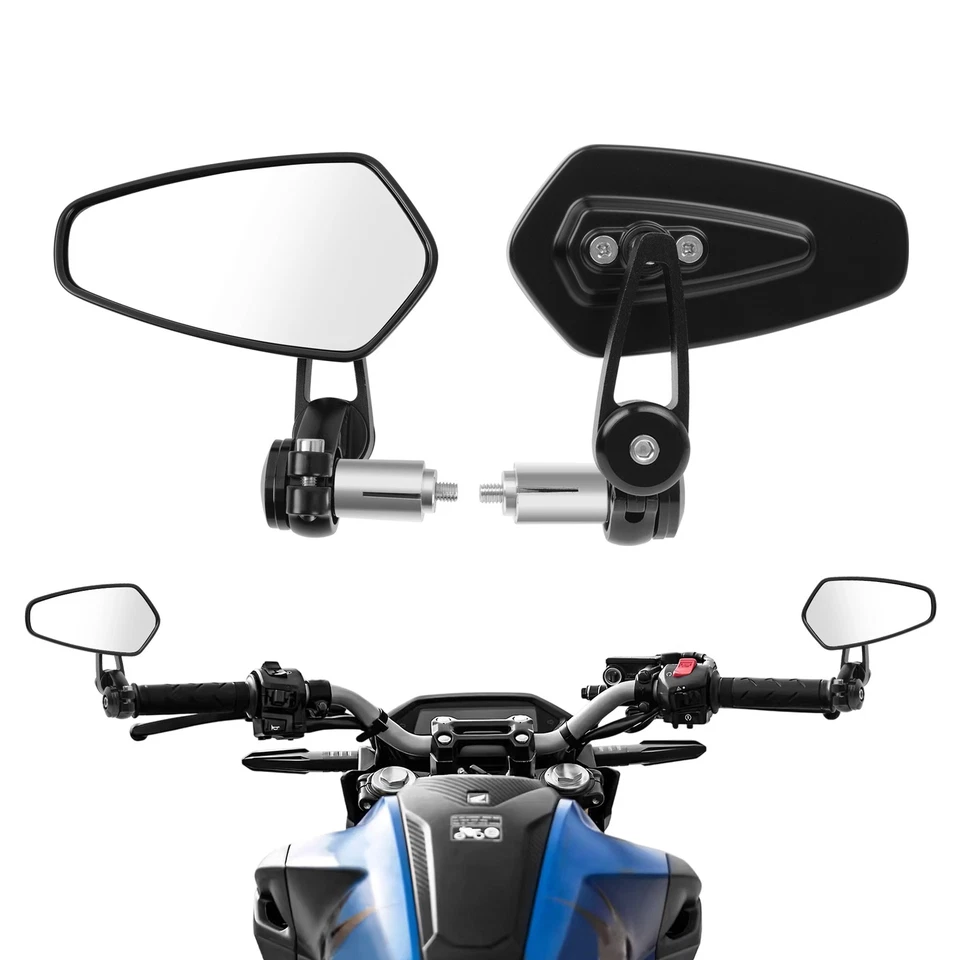 Pair 7/8" Motorcycle Bar End Mirrors Rearview For Yamaha MT-07 MT-09 MT-10 MT125 - Image 3 of 4