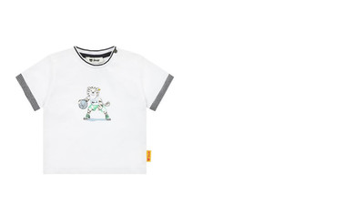 steiff boys shirt, white Tiger plays basketball size 80-92