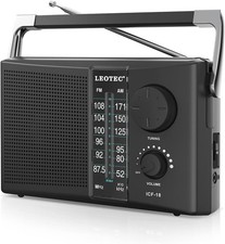 Portable Radios With Best Reception AC or D Battery Powered Analog Radio Sliver