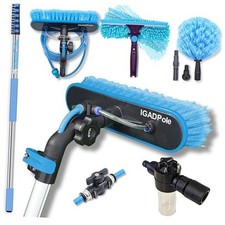 24ft Pole Washing Kit: Water-fed Brush, Cobweb Duster and 10  Squeegee and