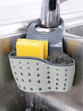 Image of Kitchen Hanging Storage Drain Sink Organiser Rack Sponge Caddy Holder Plastic
