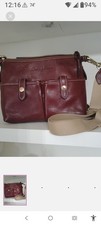 Dooney Bourke Brown Pebbled Crossbody Bag, Zip, Lined, Pockets, Gold