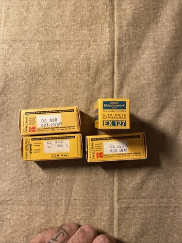 Kodak Ex 127 Color Film For Color Slides Four Sealed Box Set Exp 1969-76 New