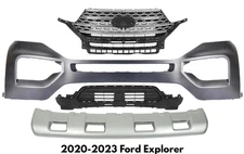 Front Bumper Cover Fascia & Grille Assembly Kit For 2020-2024 Ford Explorer