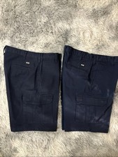 2 Pair Cintas Comfort Flex Cargo Navy Blue Work Shorts 370-20 - Size 34