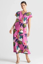 NWT 195 Natori Daido Short Sleeve Midi Caftan XS