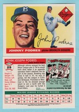 1955 Topps Baseball Reprint # 25 Johnny Podres -- Brooklyn Dodgers -- Box 733