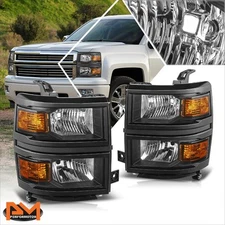 For 14-15 Chevy Silverado 1500 Factory Style Amber Corner Headlights Lamp Black