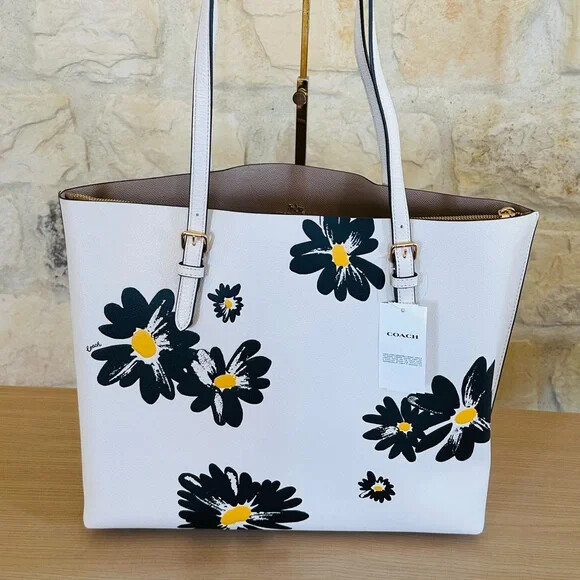 COACH◇マウンテンパーカー/M/ポリエステル/NVY/花柄/F26812