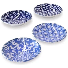 Japanese Mino Ware Small Plate Set 3.5" Japanese Design Soy Sauce Dish Set of 4
