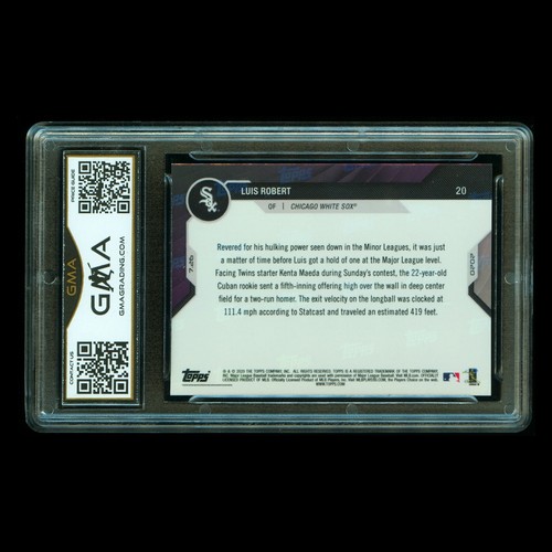 Luis Robert RC 2020 Topps Now Rookie White Sox #20 Gem MT 10 - Picture 2 of 3