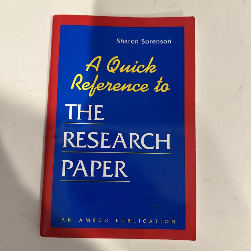 A Quick Reference to Research Paper by Soremson, Sharon Book The Fast Free