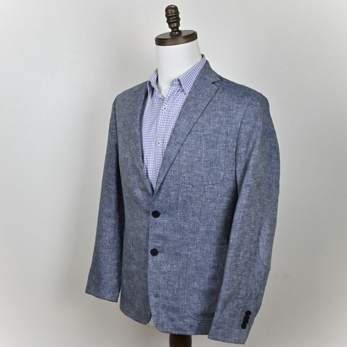 Neu mit Etikett Banana Republic Blazer 100 % Leinen maßgeschneiderte Passform Urlaub Reisen babyblau 38 S