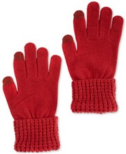 Style  Co Women  s Waffle-Knit Cuff Solid Gloves,Red