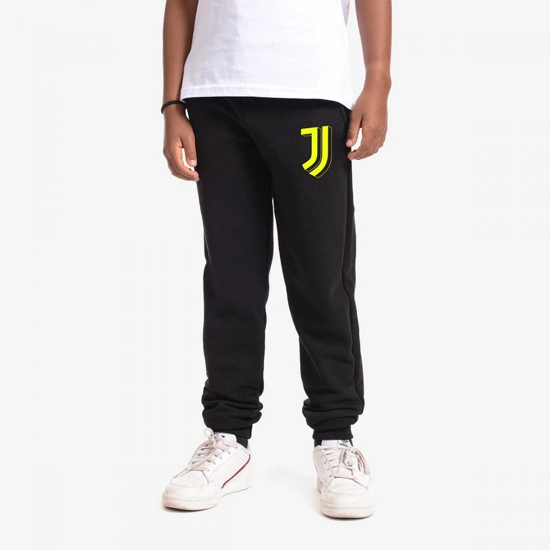 Pantaloni Tuta Neri Logo 3D Giallo Prodotto Originale Juventus