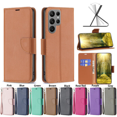For Samsung Galaxy S25 S24 S23 S22 S21S10 Magnetic Leather Flip Card Wallet Case