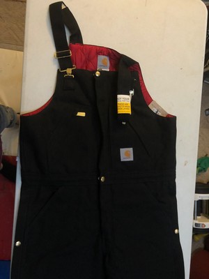 Download Carhartt Bibs Insulated Overalls Black Winter 32x28 R38 | eBay
