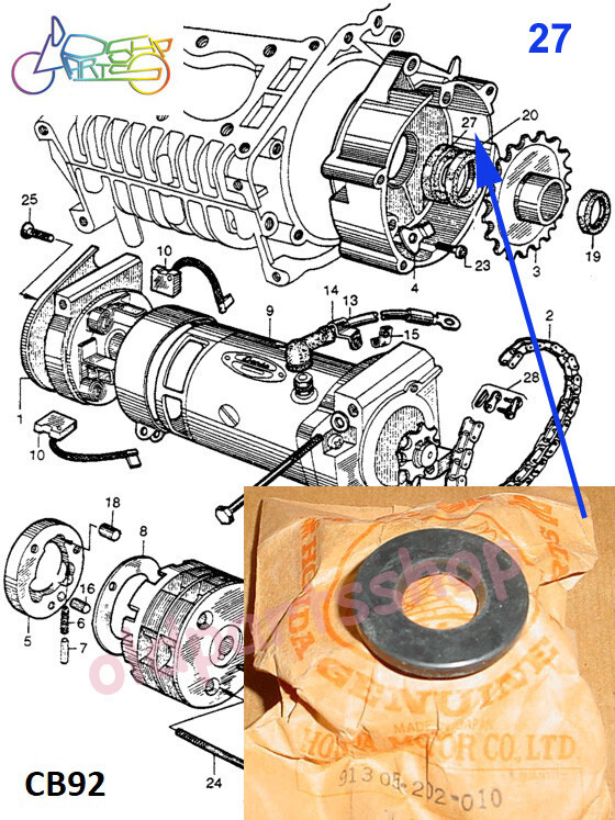 パーツ hakubanokojisama Honda CA95 CB92 Starter Motor Oil Seal NOS Alternator Oil