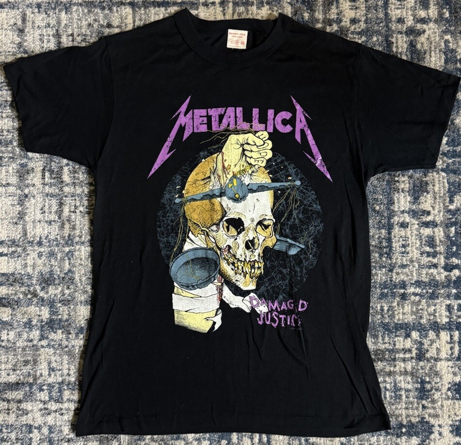 Vintage 1988 Metallica Pushead Damaged Justice Summer Tour T Shirt  