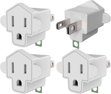 4 Pack ETL Listed Grounding Outlet Adapter, JACKYLED 3-2 Prong Adapter