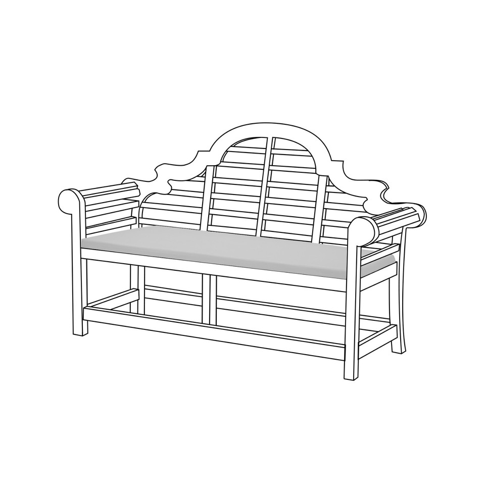 Outdoor Lutyens Bench Seat Pad Cushion Water Resistant Garden Seat