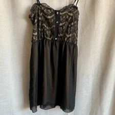 Vintage Miss Chievous Women Whimsigoth Dress Size M Black Nude Y2K Romantic Lace
