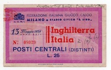 ITALIA vs INGHILTERRA - Fútbol - Boleto - ITALIA vs INGLANDIA - Boleto AÑO 1939