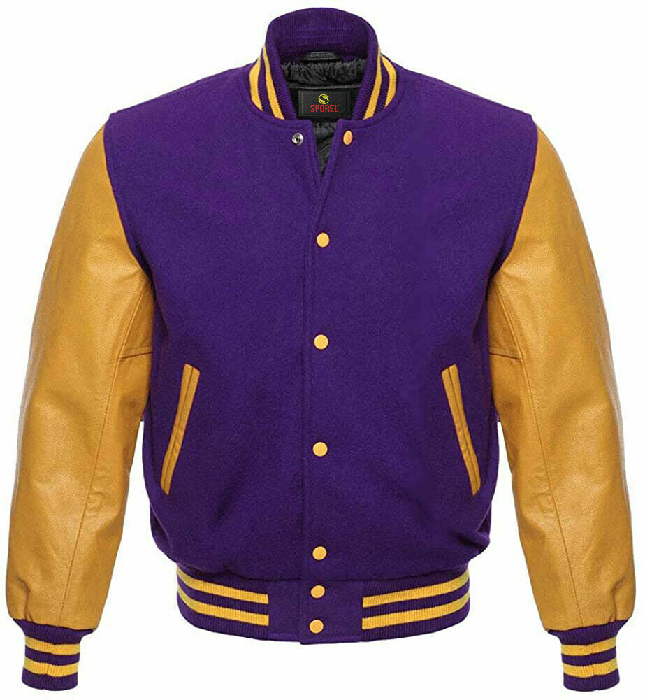 Varsity Bomber Letterman Retro Purple 