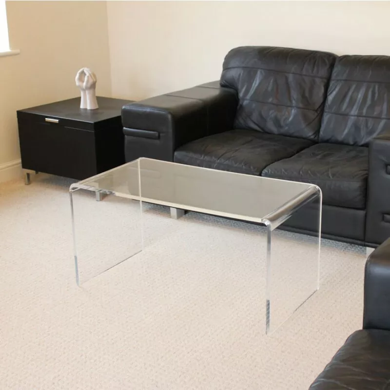 Clear Acrylic Plastic Coffee Table Hygienic Easy Clean Living Room Table