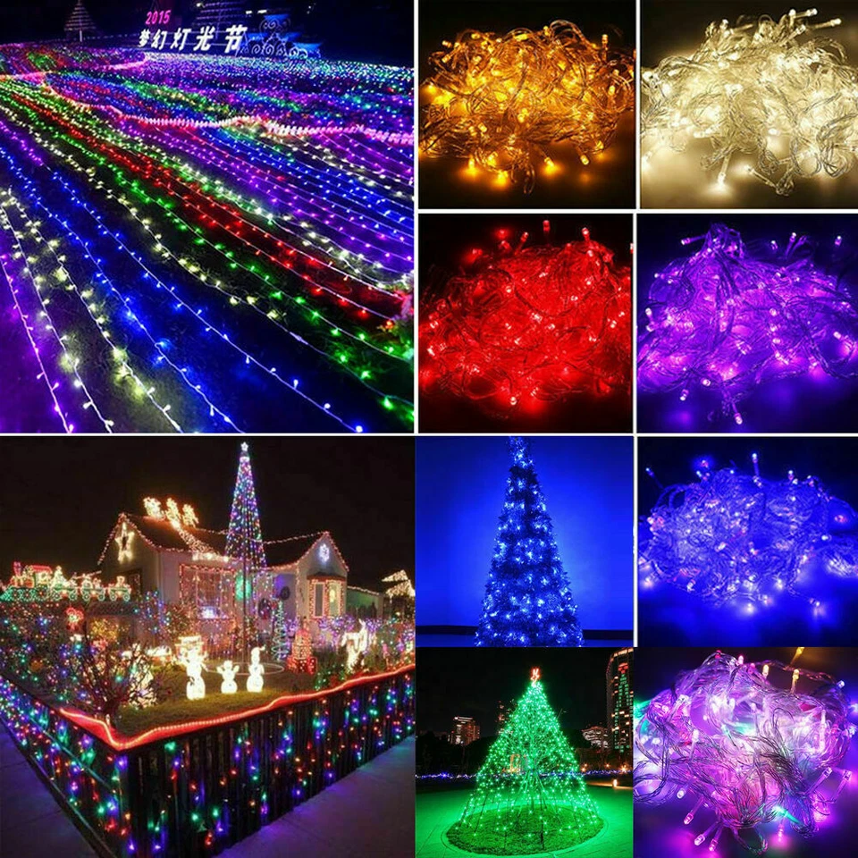 10M 30M USA WALL PLUG STRING FAIRY 100 LED LIGHTS xmas wedding party connectable - Image 2 of 4