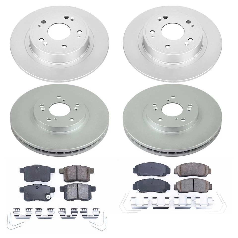 Juego de 4 ruedas CRK5391 Powerstop discos de freno y kits de pastillas sedán delantero y trasero para TSX Foto 3 de 4