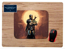 THE MANDALORIAN BABY YODA STAR WARS INSPIRED ART CUSTOM PC MOUSE PAD DESK MAT