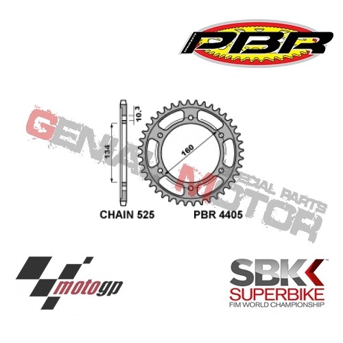 4405 46 C45 Rear Sprocket PBR 525 - 46 Teeth for HONDA CBR-F SPORT 2001 > 2003 - Picture 2 of 2