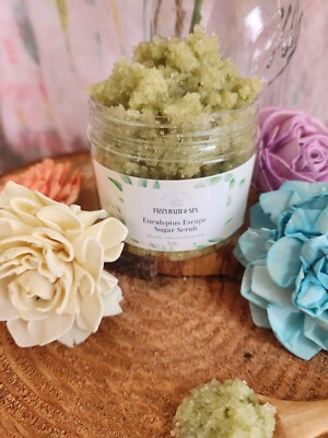 Eucalyptus hand and body Sugar Scrub handmade skincare exfoliation 