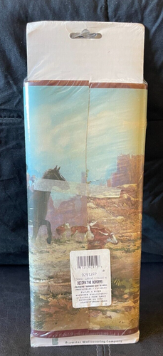 Western Wallpaper Border Cowboy Horse Ranch Steer Roping Riders 5 Yards 92912FP - Picture 2 of 7