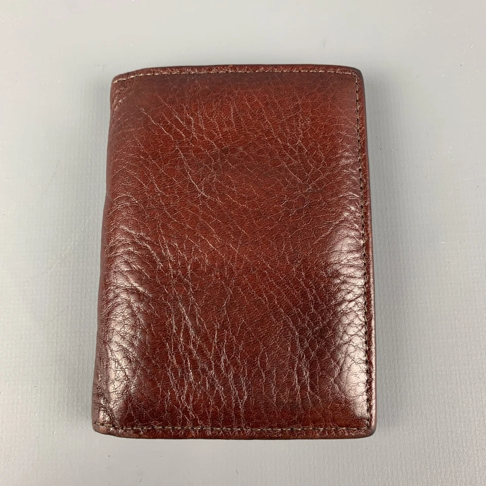 Cartera plegable de cuero texturizado marrón SCULLY  Foto 2 de 4