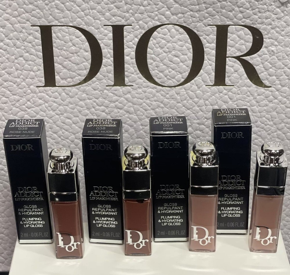 4 X Dior Mini Travel Size Lip Maximizer 038 & Dior Mini Lip Maximizer 001  NIB