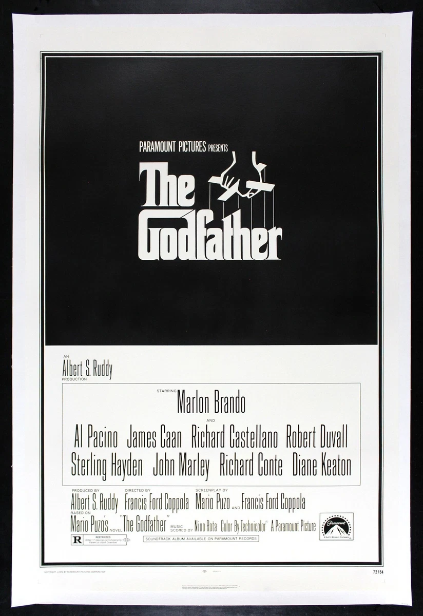 Godfather Movie Poster Memorabilia Original US Posters (1970-1979